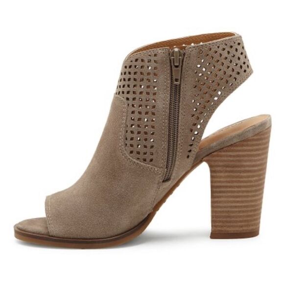 Lucky Brand Brindle Lizara Perforated Block Heel Leather Bootie - Picture 2 of 7